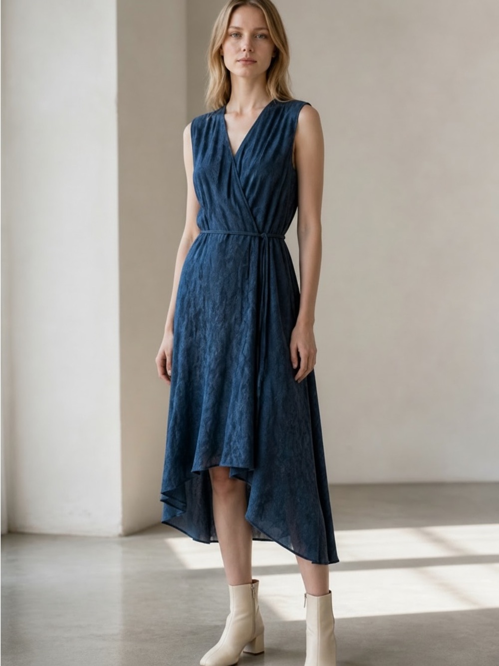 88 Simply Vera Vera Wang Blue High Low Wrap Dress